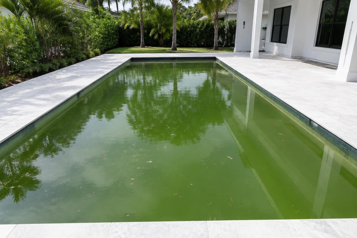 Pool before algae recovery